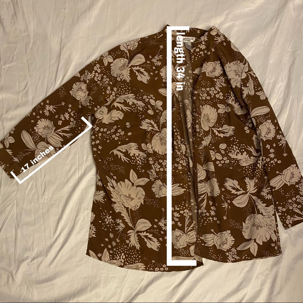 Floral Print Plus Button Down Shirt